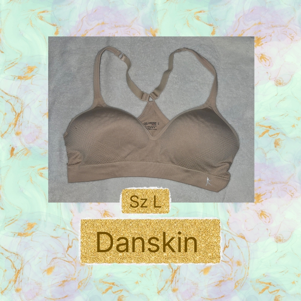 ❤️ Danskin Women's Tan Sports Bra Sz L